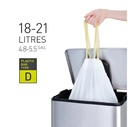 Sac poubelle EKO MDPE type D avec lien coulissant 55x55cm 18-21L blanc 20 pièces
