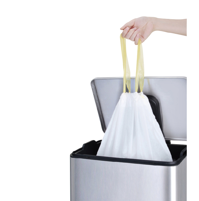 Afvalzak EKO MDPE type E met trekband 55x70cm 25-35L wit rol à 12 stuks
