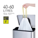 Sac poubelle EKO MDPE type F avec lien coulissant 40-60L 64x75cm blanc 12 pièces