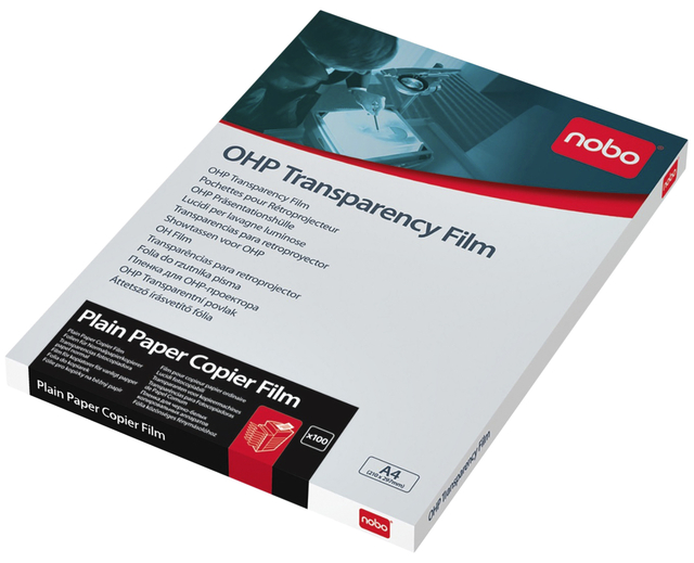 Film rétroprojection transparent Nobo A4 pour copieur 100 pièces
