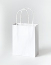 Sac en papier avec poignées 110g 12x15x5,5cm kraft blanc 20 pièces