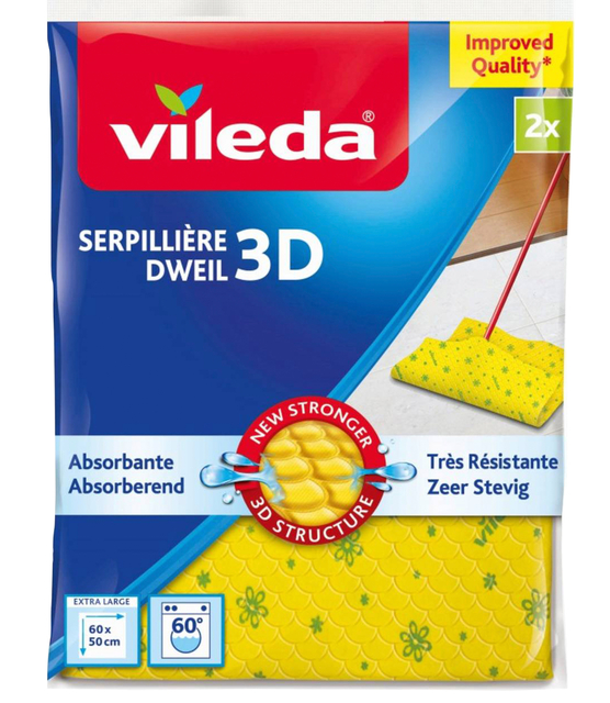 Dweil Vileda 3D geel 2 stuks