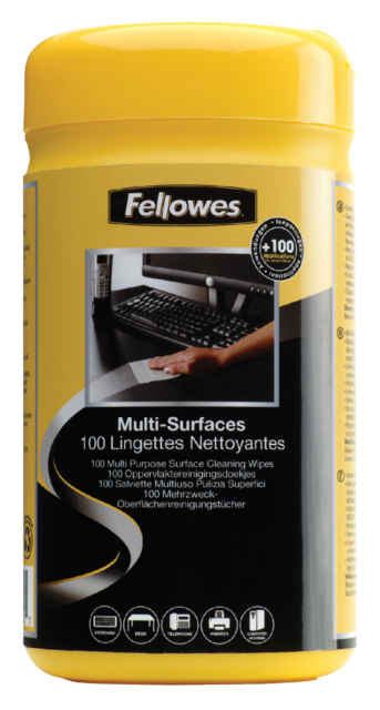 Nettoyant Fellowes lingettes distributeur 100pcs