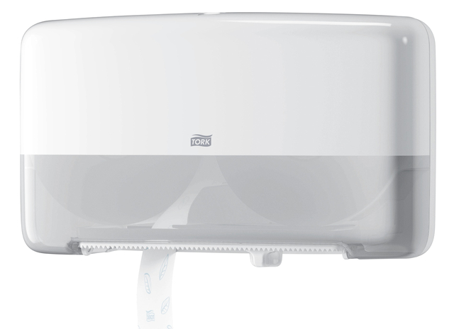 Distributeur papier toilette Tork T2 Elevation Mini Jumbo Duo 555500 blanc
