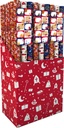 Papier cadeau Saint-Nicolas 200x70cm lot 3 rouleaux + feuille 10 stickers assorti