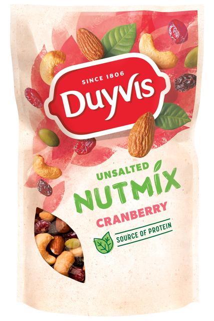 Noten Duyvis ongezouten mix cranberry 125gr