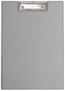Porte-bloc à rabat Maul A4 portrait avec boucle-stylo PVC gris argenté
