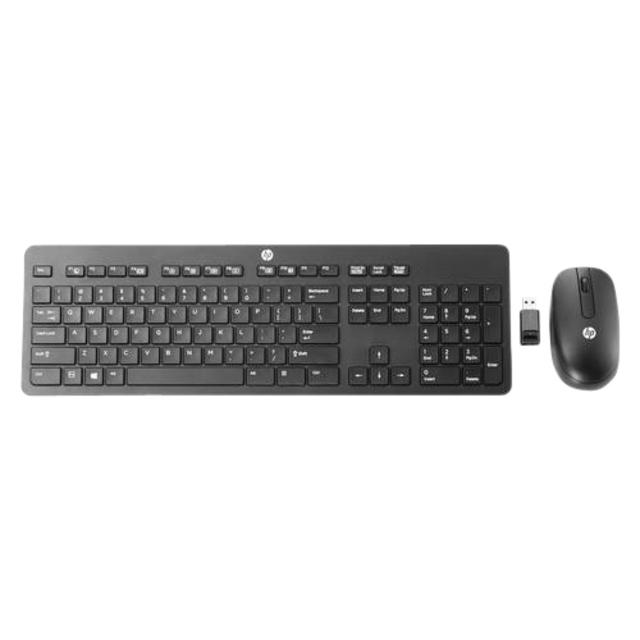 Clavier et souris HP QWERTY sans fil noir
