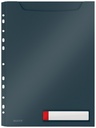 Pochette modèle U Leitz Cosy Harmonica A4 bande perforée PP gris