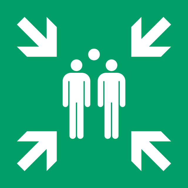 Pictogram bordje Djois Verzamelplaats 200x200mm groen