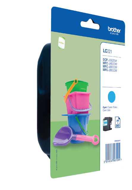 Cartouche d'encre Brother LC-221C bleu