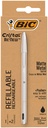 Balpen Bic Cristal Re-new medium zilver + 2 vullingen zwart