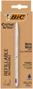 Balpen Bic Cristal Re-new medium zilver + 2 vullingen blauw