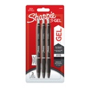 Gelschrijver Sharpie S-gel medium zwart blister à 3 stuks