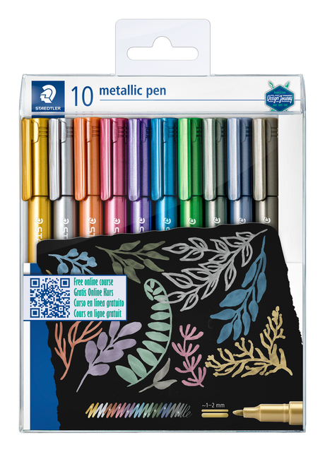 Stylo gel Staedtler Metallic étui 10 couleurs assorti
