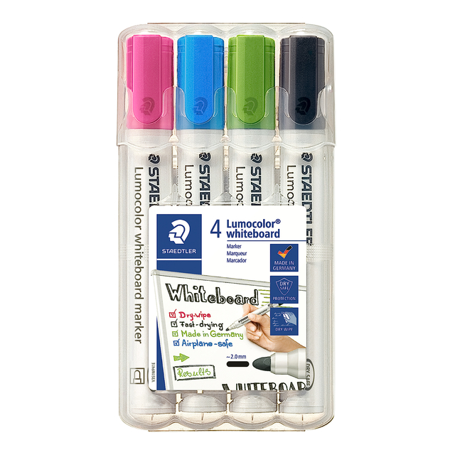 Viltstift Staedtler Lumocolor 351 whiteboard set à 4 stuks assorti