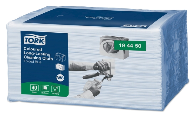 Chiffon de nettoyage Tork Premium W8 194450 1 épaisseur 40 feuilles bleu