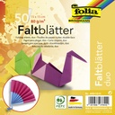Papier à plier Folia double-face 80g 15x15cm 50 feuilles 10 couleurs duo