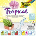 Papier à plier Folia double-face 80g 15x15cm 50 feuilles 10 design tropical