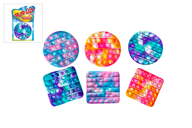 Plop Up! Fidgetgame 3ass vorm 12.5cm Tie Dye kleur ass