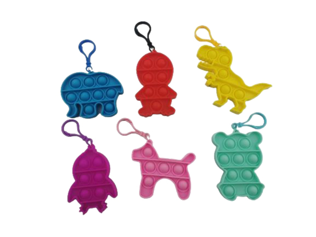 Plop Up! Fidget sleutelhanger dieren 6ass