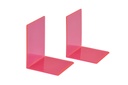 Boekensteun MAUL 10x10x13cm acryl set 2 neon rood transparant