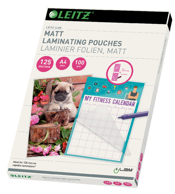 Pochette de plastification Leitz A4 2x125 microns EVA mat 100 pièces