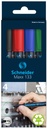 Permanent marker Schneider Maxx 133 schuin 1-4mm assorti 4 stuks