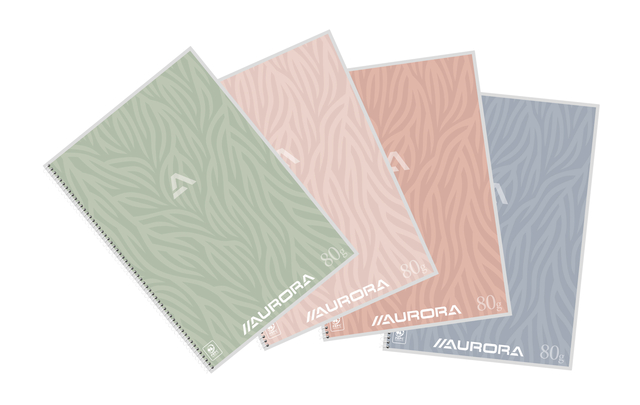 Cahier Aurora A4 120 pages 80g spirale ligné assorti
