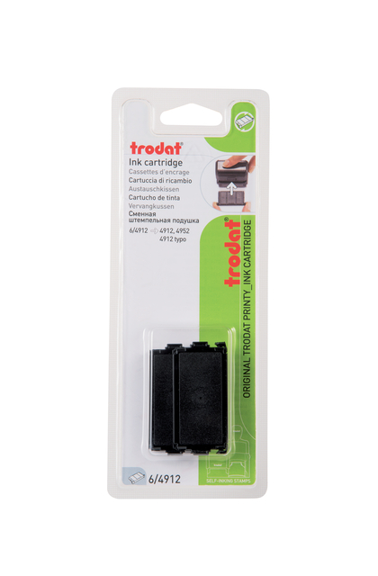 Cassette d'encrage Trodat Printy 6/4912 2 pièces noir