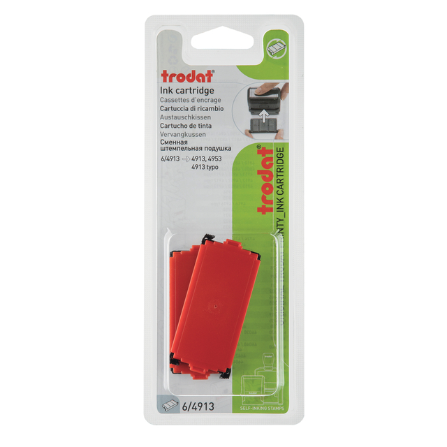 Cassette d'encrage Trodat Printy 6/4913 2 pièces rouge