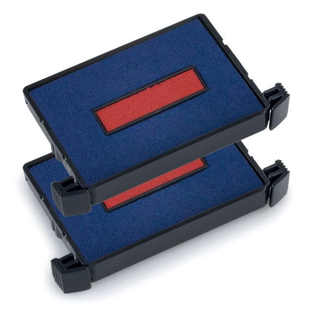 Cassette d'encrage Trodat Printy 6/4750 2 pièces bleu et rouge