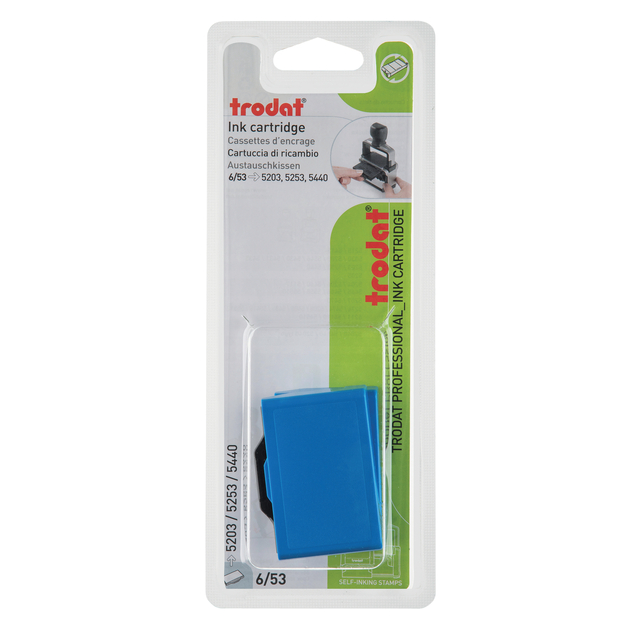 Cassette d'encrage Trodat Professional 6/53 2 pièces bleu
