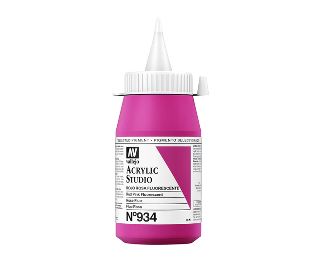 Acrylic Paint Acrylicos Vallejo 500 ml Fluor Red Pink