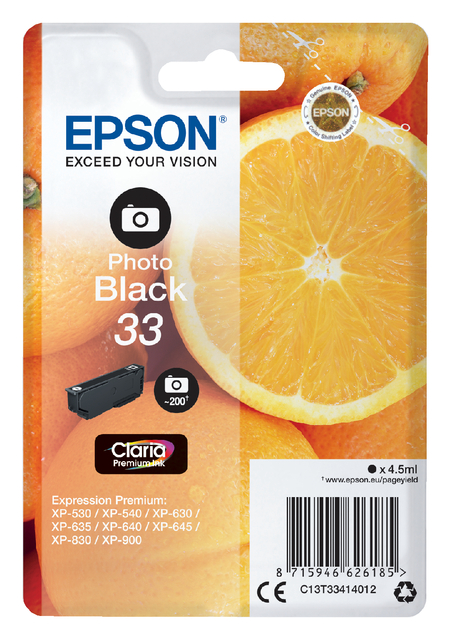 Cartouche d’encre Epson 33 T3341 photo noir