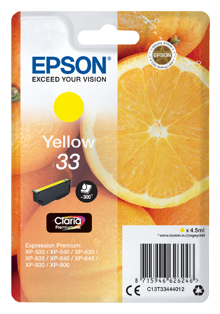 Cartouche d’encre Epson 33 T3344 jaune
