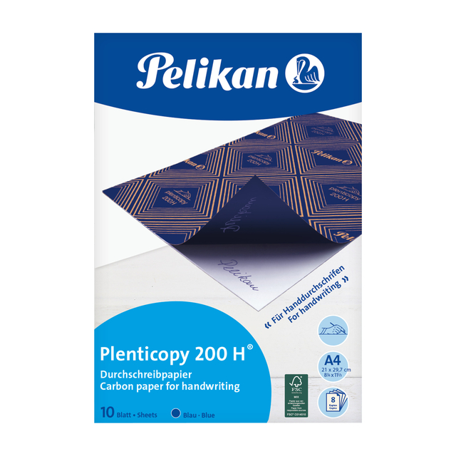 Papier carbone pour écriture manuscrite Pelikan A4 200H 10 feuilles bleu