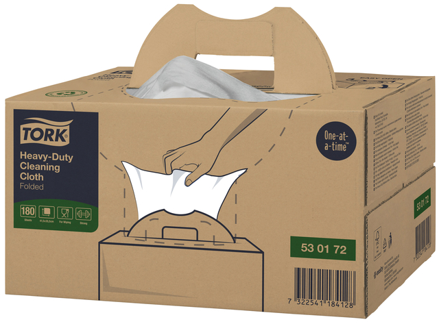 Chiffon de nettoyage Tork Premium Heavy Duty W7 530172 Handy Box 1 ép 180fls blanc