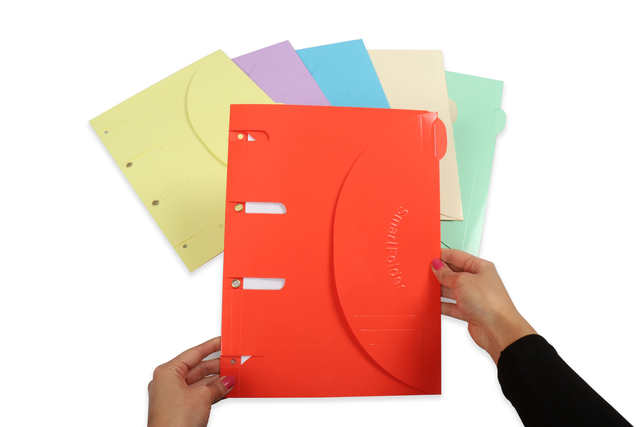Chemise perforée Smartfolder A4 laminié assorti 6 pièces