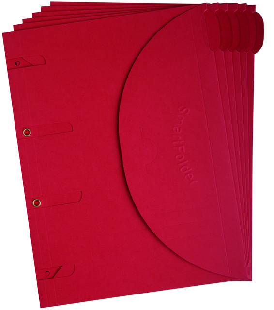 Chemise perforée Smartfolder A4 rouge 6 pièces