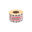 Waarschuwingsetiket Rillprint do not fold 46x125mm wit 250 stuks