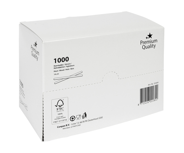 Touillettes IEZZY 140mm bois 1000 pièces