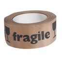 Ruban d'avertissement IEZZY 50mmx50m Fragile en noir papier recyclé brun