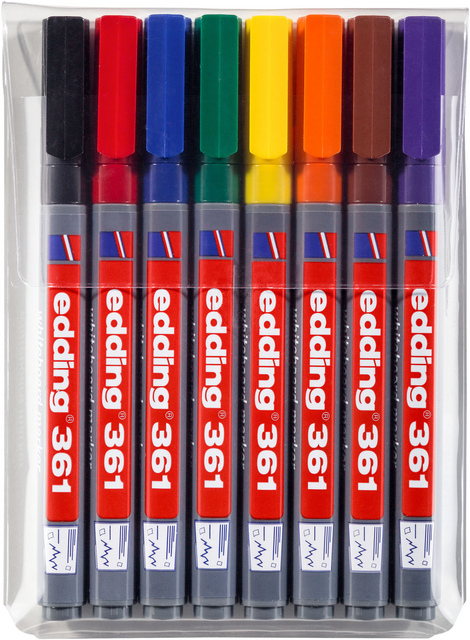 Marqueur tableau blanc edding 361 ogive 1mm assorti set 8 pièces