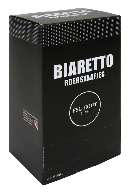 Roerstaafjes Biaretto hout 11cm 2000 stuks