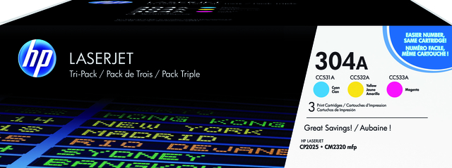 Cartouche toner HP CF372AM 304A 3 couleurs