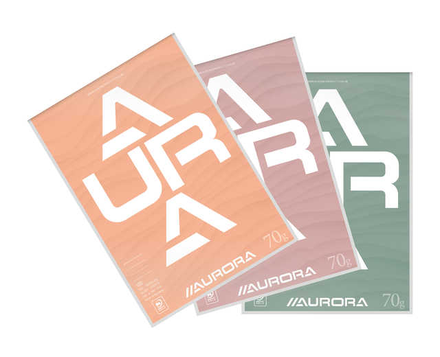Bloc-notes Aurora A4 ligné 100 feuilles 70g assorti