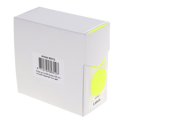 Etiquette Rillprint 35mm rouleau de 500 pièces jaune fluo