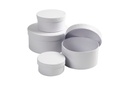 Boîtes rondes Creativ Company 4 pièces Ø 8, 10, 12, 14cm - hoogte 4, 5, 6, 7cm blanc