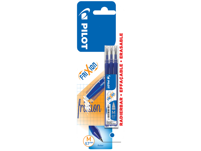 Recharge roller PILOT FriXion Medium bleu lister 3 pièces